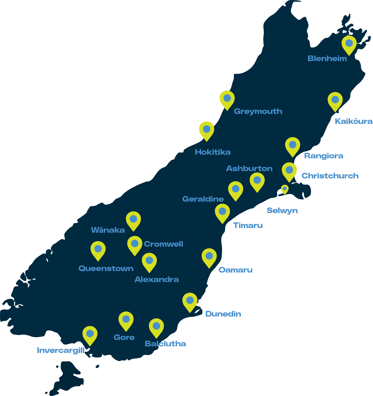 South Island Service Areas